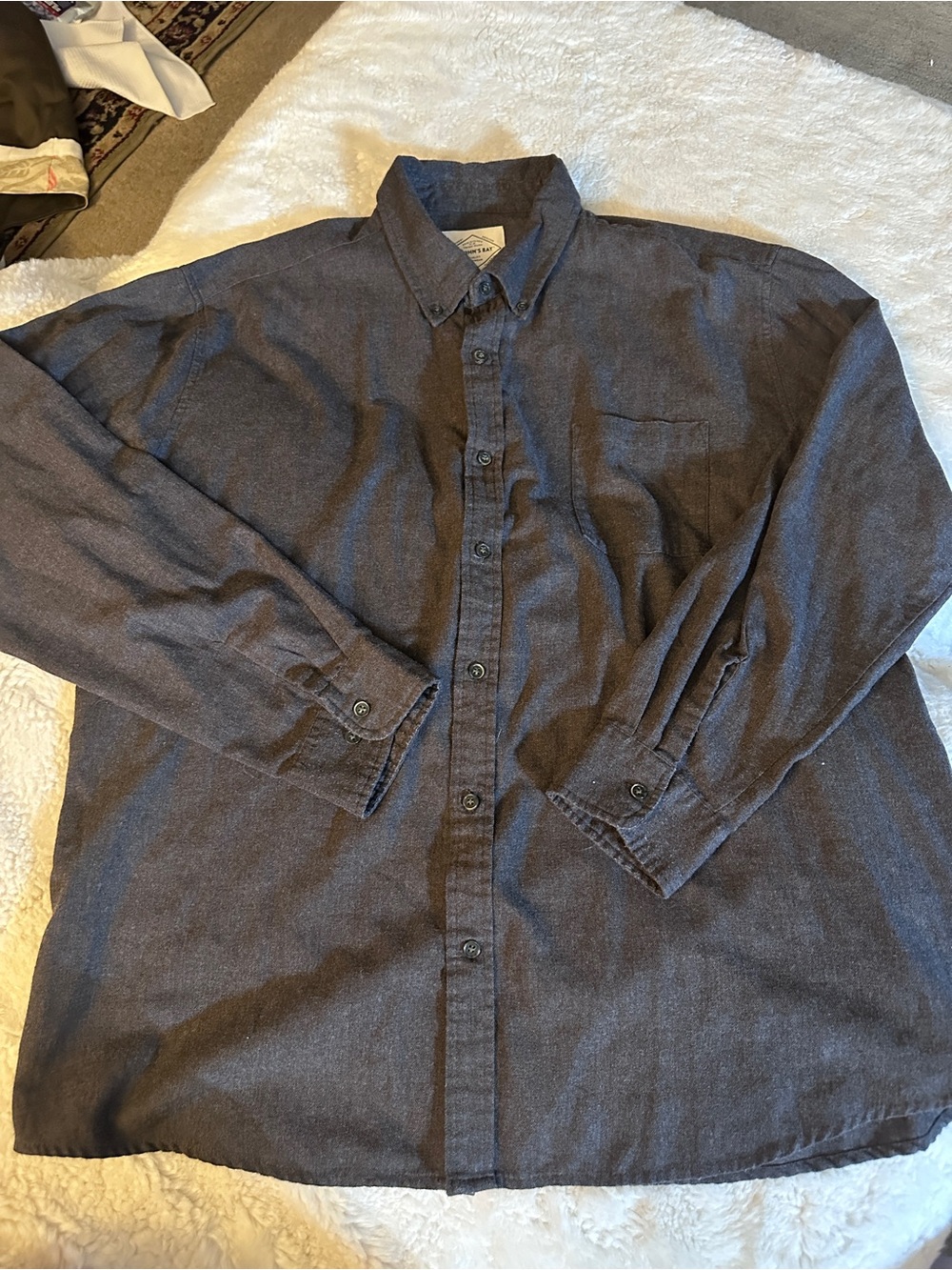 St. John's Bay Men's Long-Sleeve Button-Down Shirt in brown